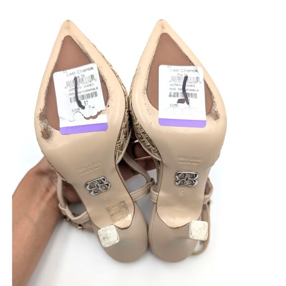 Beautiisoles Mandy Pointed Toe Slingback Heel Pump Women's Beige Size US5 EU36 - Picture 8 of 11